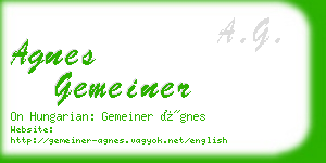 agnes gemeiner business card